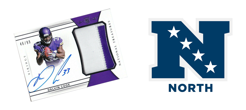 Dalvin Cook Panini National Treasures RPA #/99 with NFC North Logo